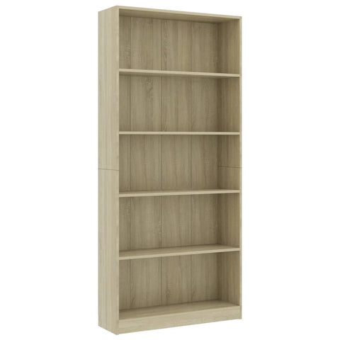 5-Tier Book Cabinet Sonoma Oak Chipboard