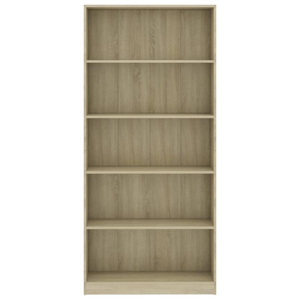 5-Tier Book Cabinet Sonoma Oak Chipboard