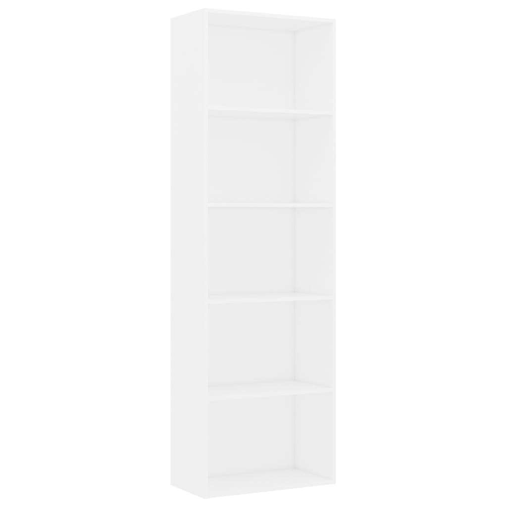 5-Tier Book Cabinet White - Chipboard
