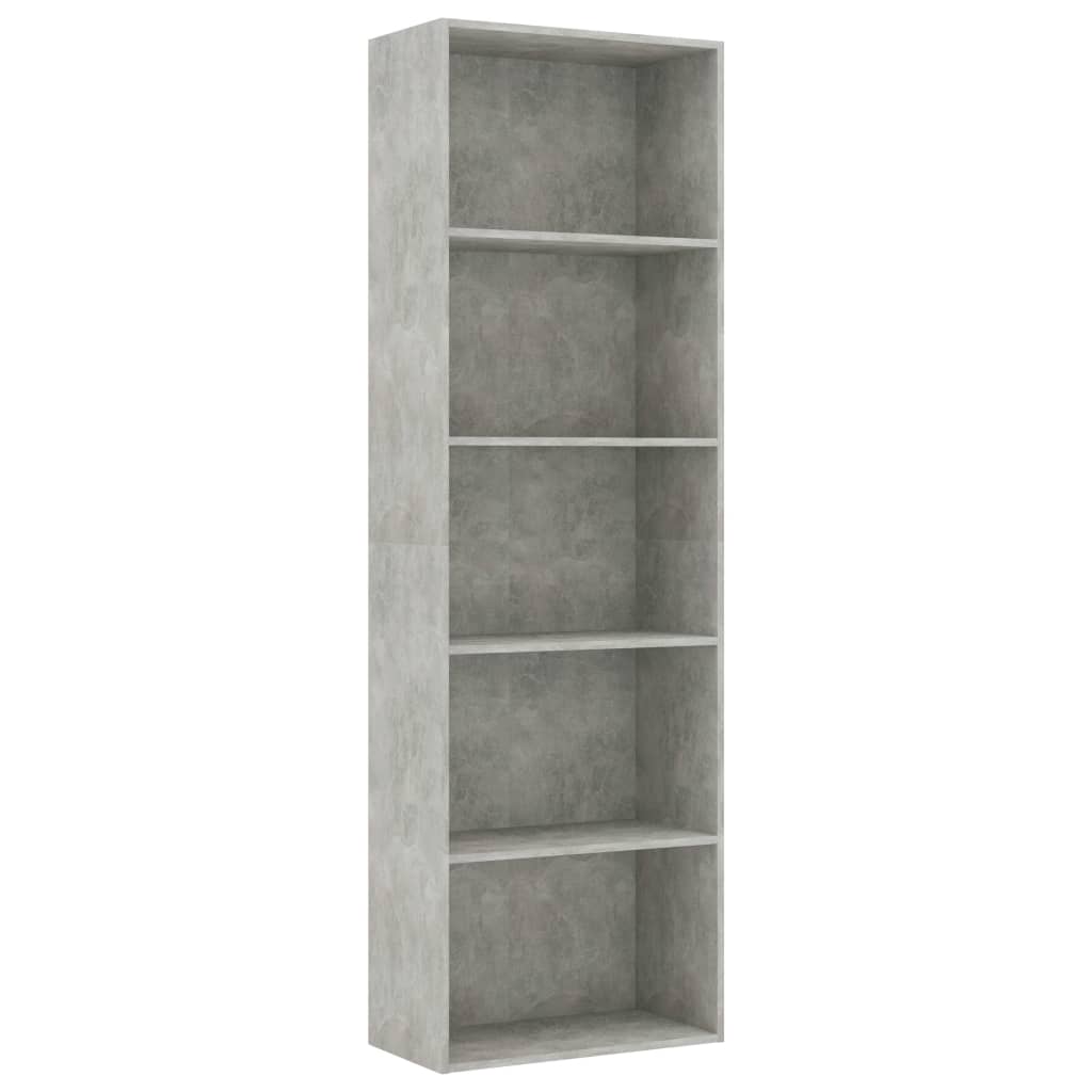 5-Tier Book Cabinet Concrete Grey - Chipboard