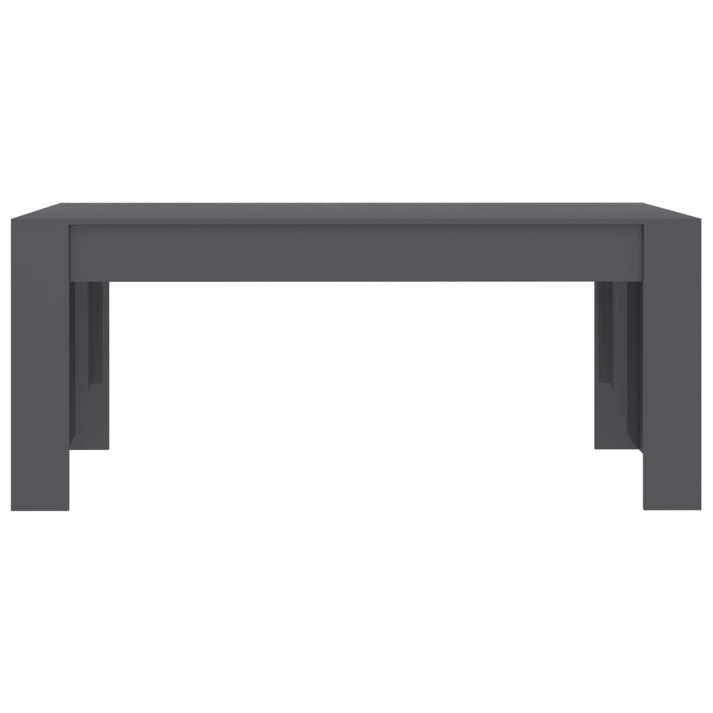 Dining Table High Gloss Grey 180x90x76 cm Chipboard