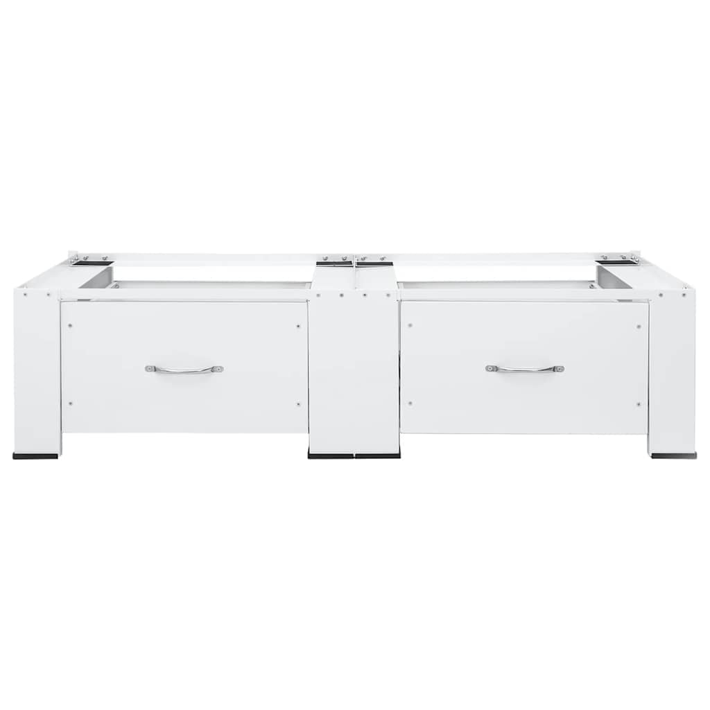 Double Washing and Drying Machine stand with Drawers White | White colour