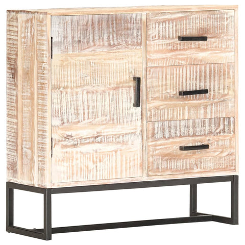 Sideboard White Solid Acacia Wood