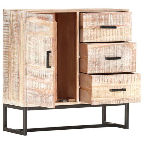 Sideboard White Solid Acacia Wood