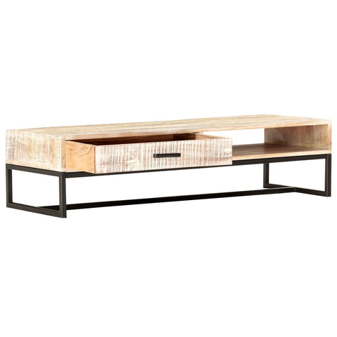 Coffee Table White Solid Acacia Wood