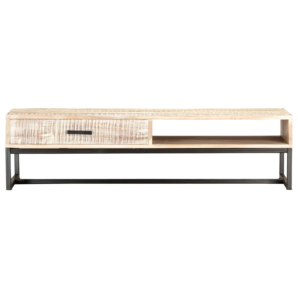 Coffee Table White Solid Acacia Wood