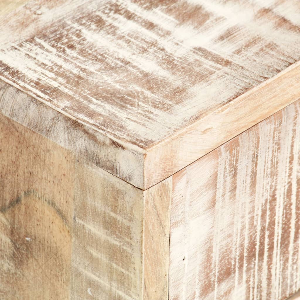 Coffee Table White Solid Acacia Wood