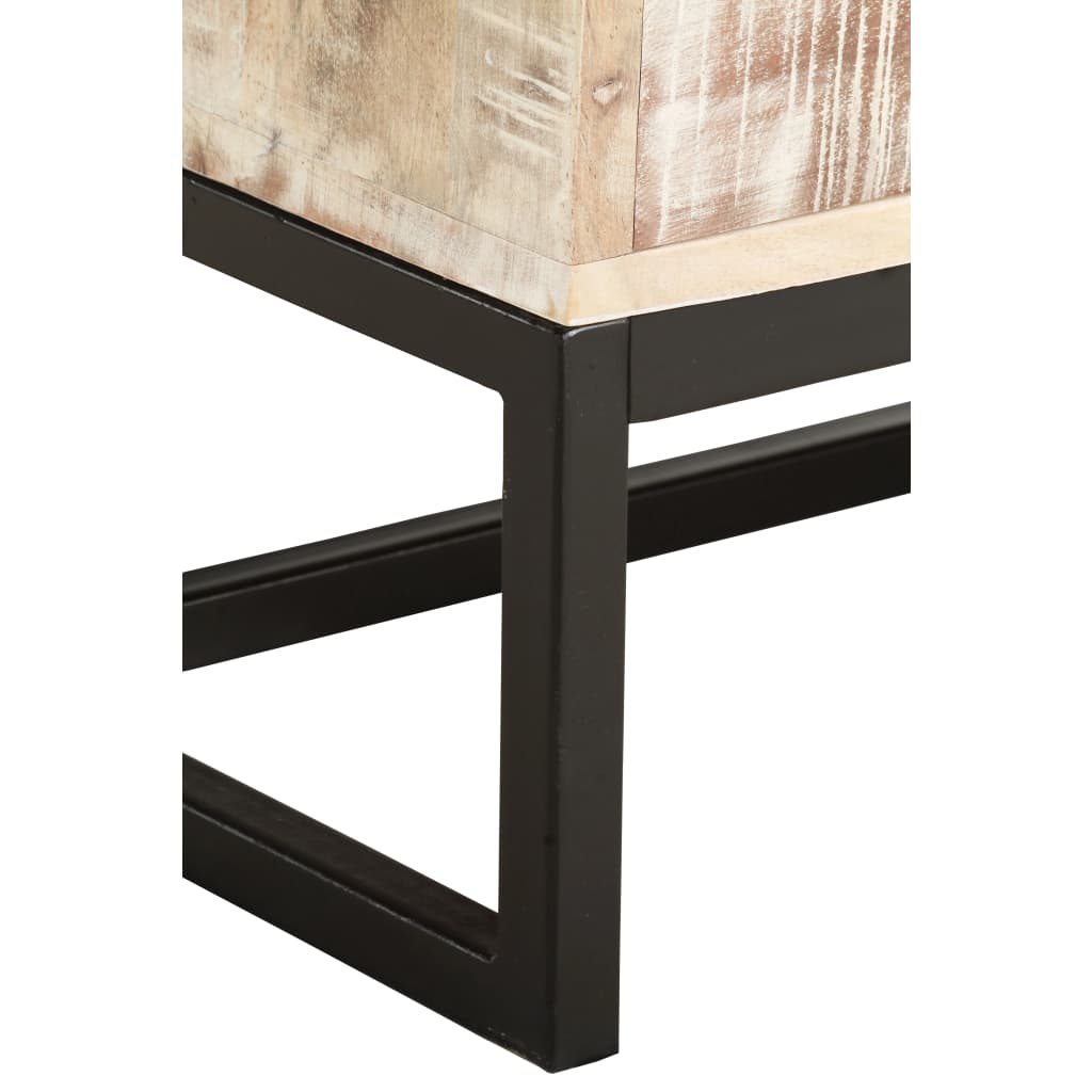 Coffee Table White Solid Acacia Wood
