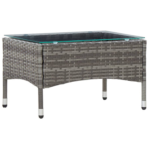 Coffee Table Grey Poly Rattan