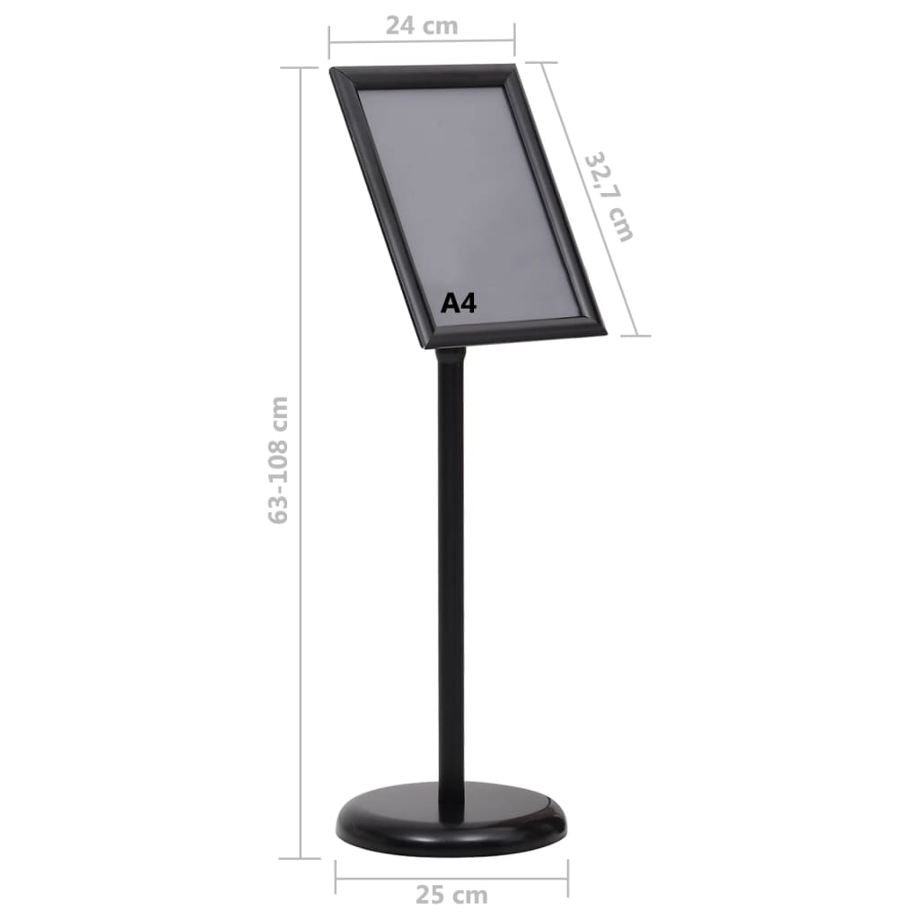 A4 Pedestal Poster Stand Aluminium Black | Simpledeals