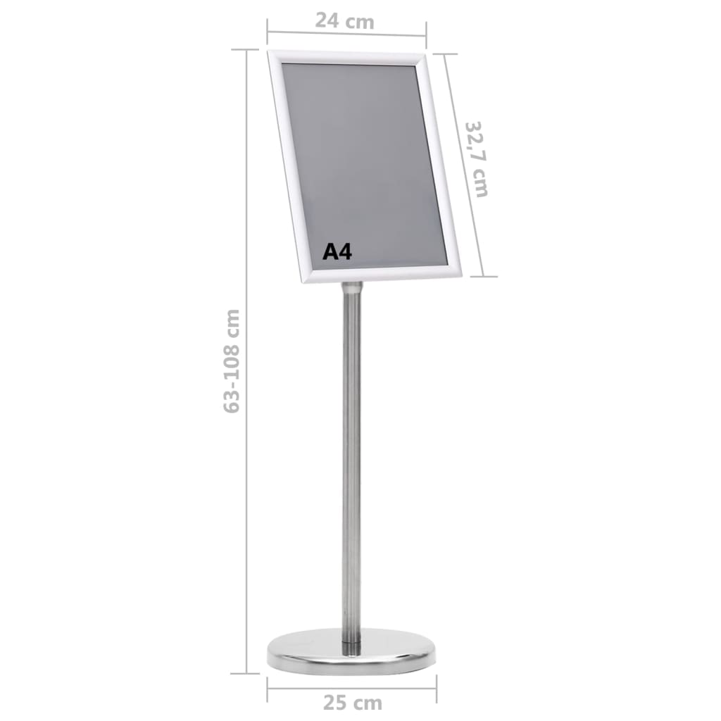 A4 Pedestal Poster Stand Aluminium Silver | Simpledeals
