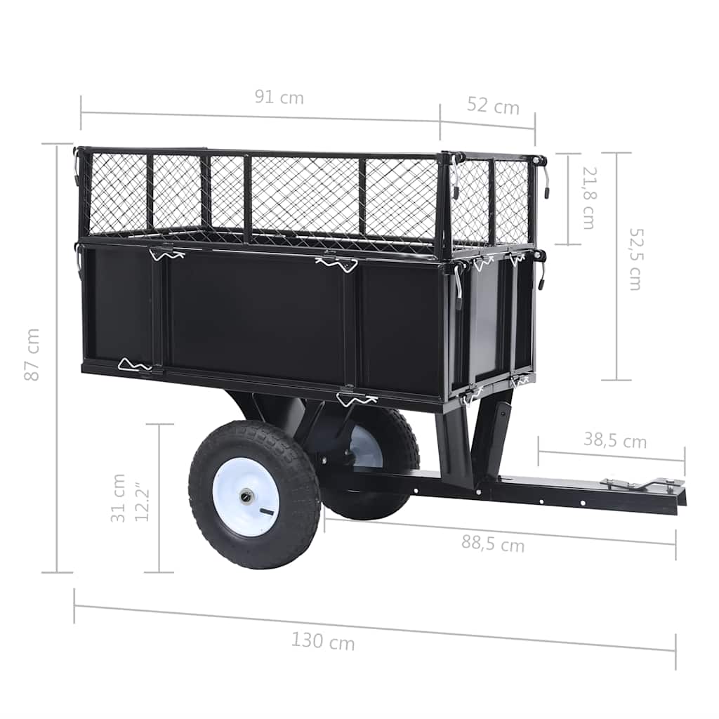 Lawn Mower Tipping Trailer 150kg Steel | Simpledeals