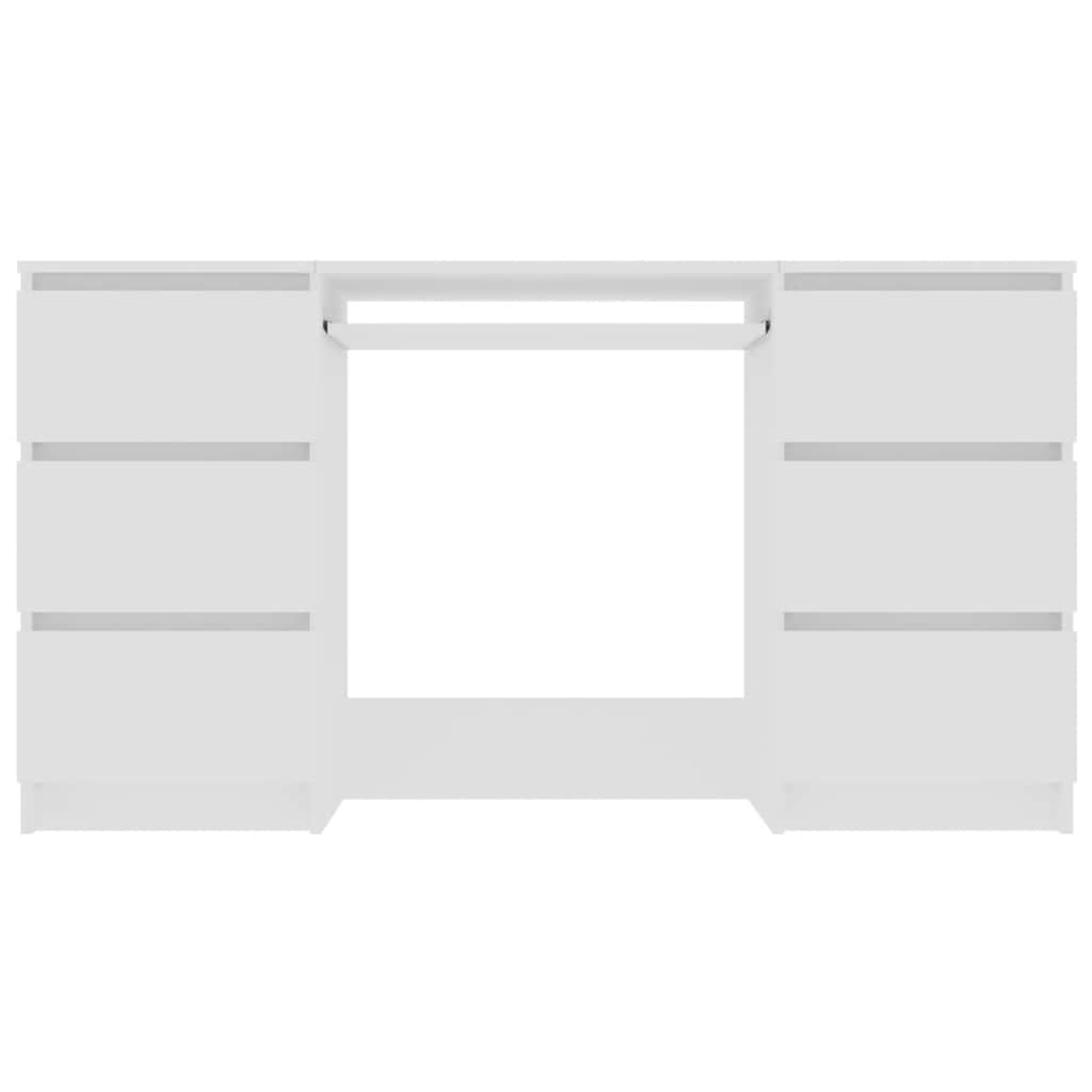White Writing Desk 6 Drawers 140cm | Simpledeals