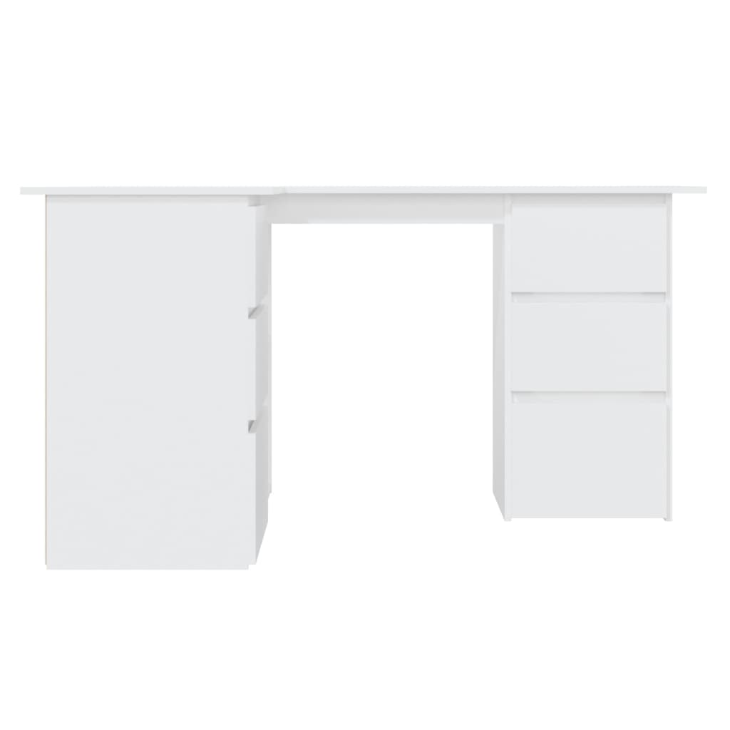 Corner Desk White Storage Drawers Shelves | Simpledeals