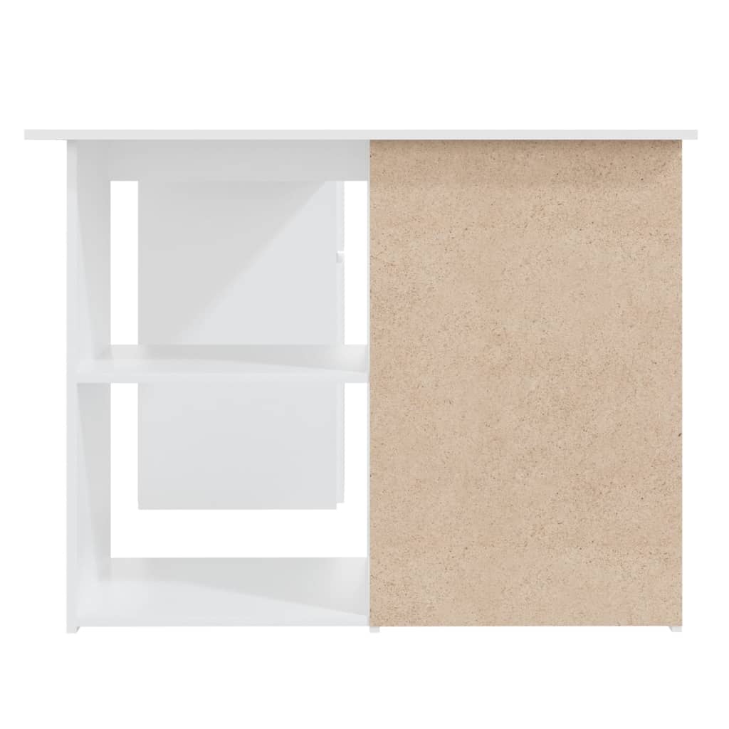 Corner Desk White Storage Drawers Shelves | Simpledeals
