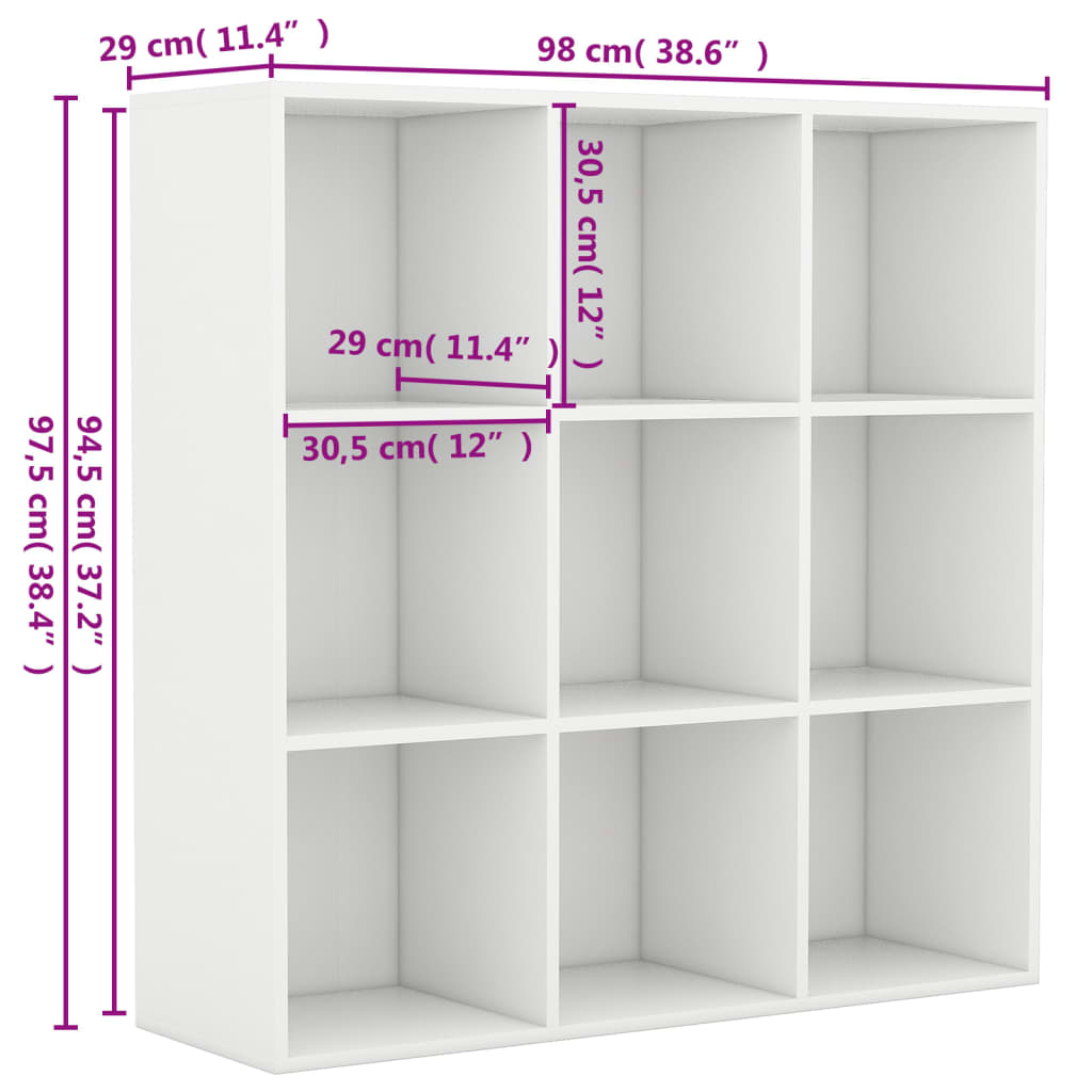 Book Cabinet White Chipboard