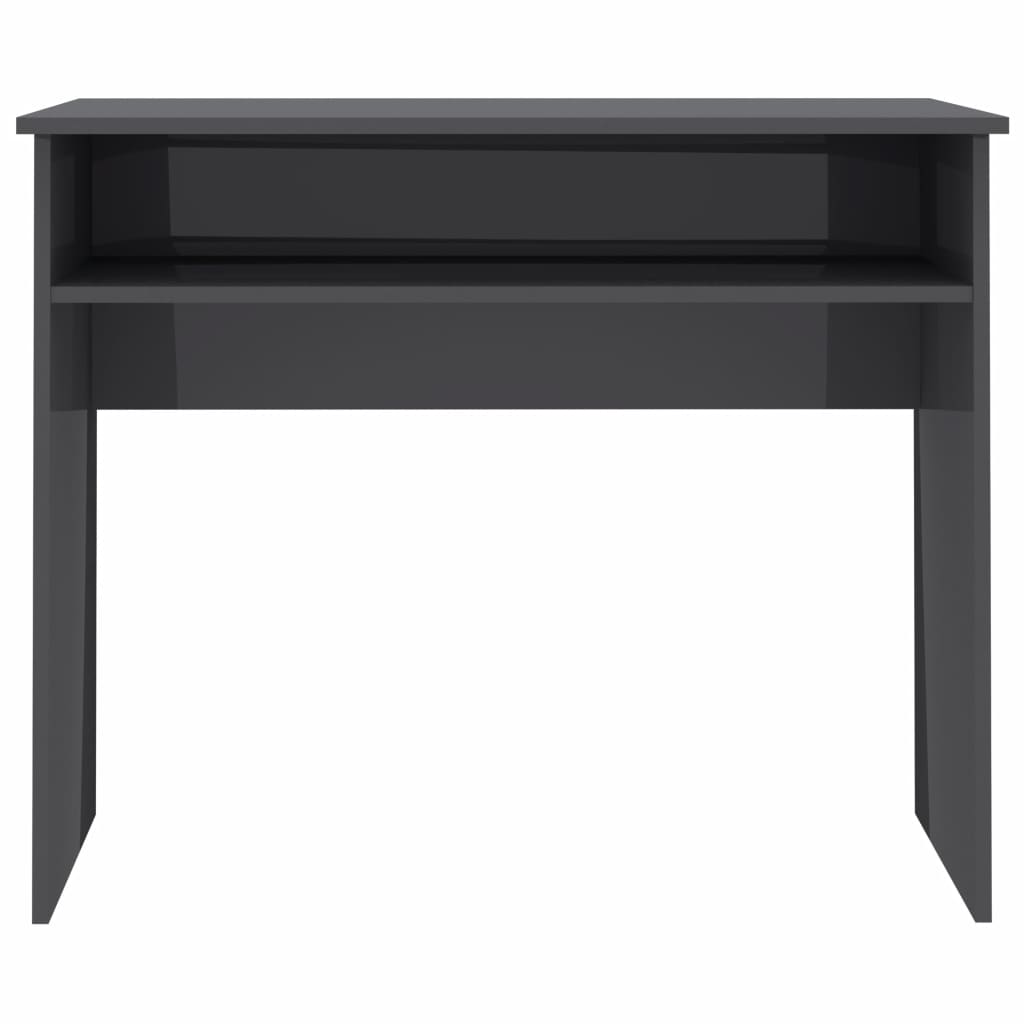 Desk High Gloss Grey 90x50x74 cm Chipboard
