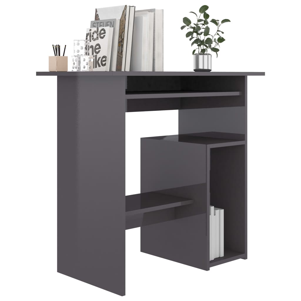 Desk High Gloss Grey Chipboard