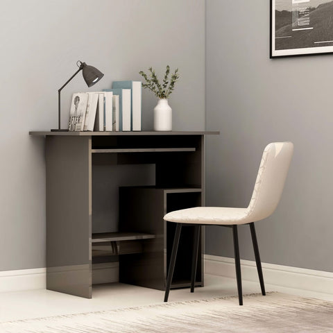 Desk High Gloss Grey Chipboard