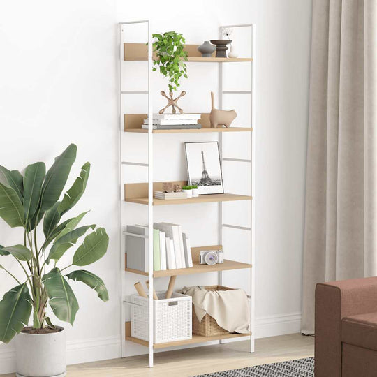 5-Tier Bookshelf Oak 158cm Engineered Wood