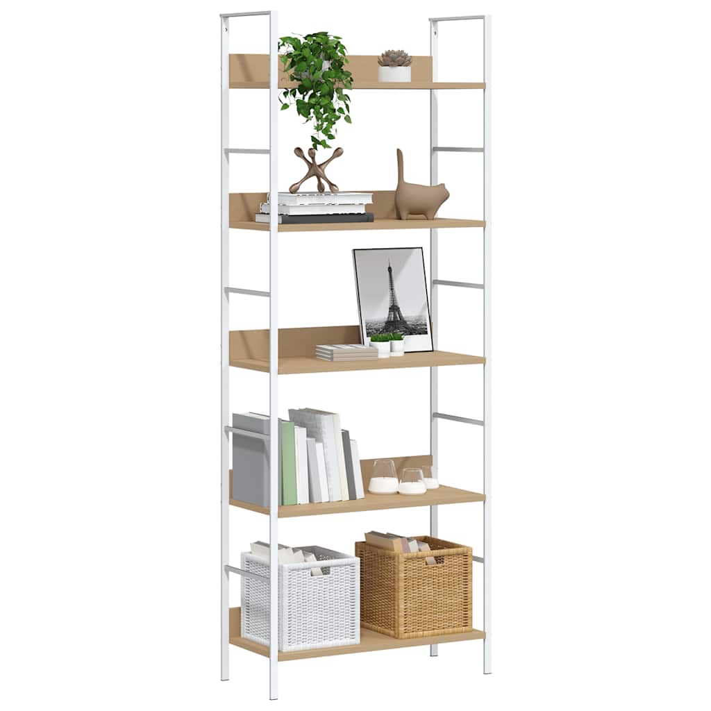 5-Tier Bookshelf Oak 158cm Engineered Wood | Simpledeals