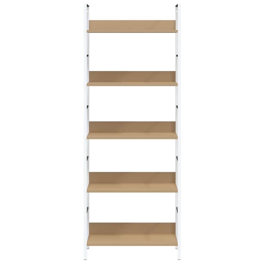 5-Tier Bookshelf Oak 158cm Engineered Wood | Simpledeals