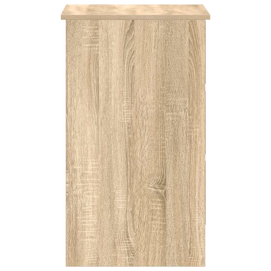 Sonoma Oak Desk 3 Drawers 90cm Engineered Wood | Simpledeals