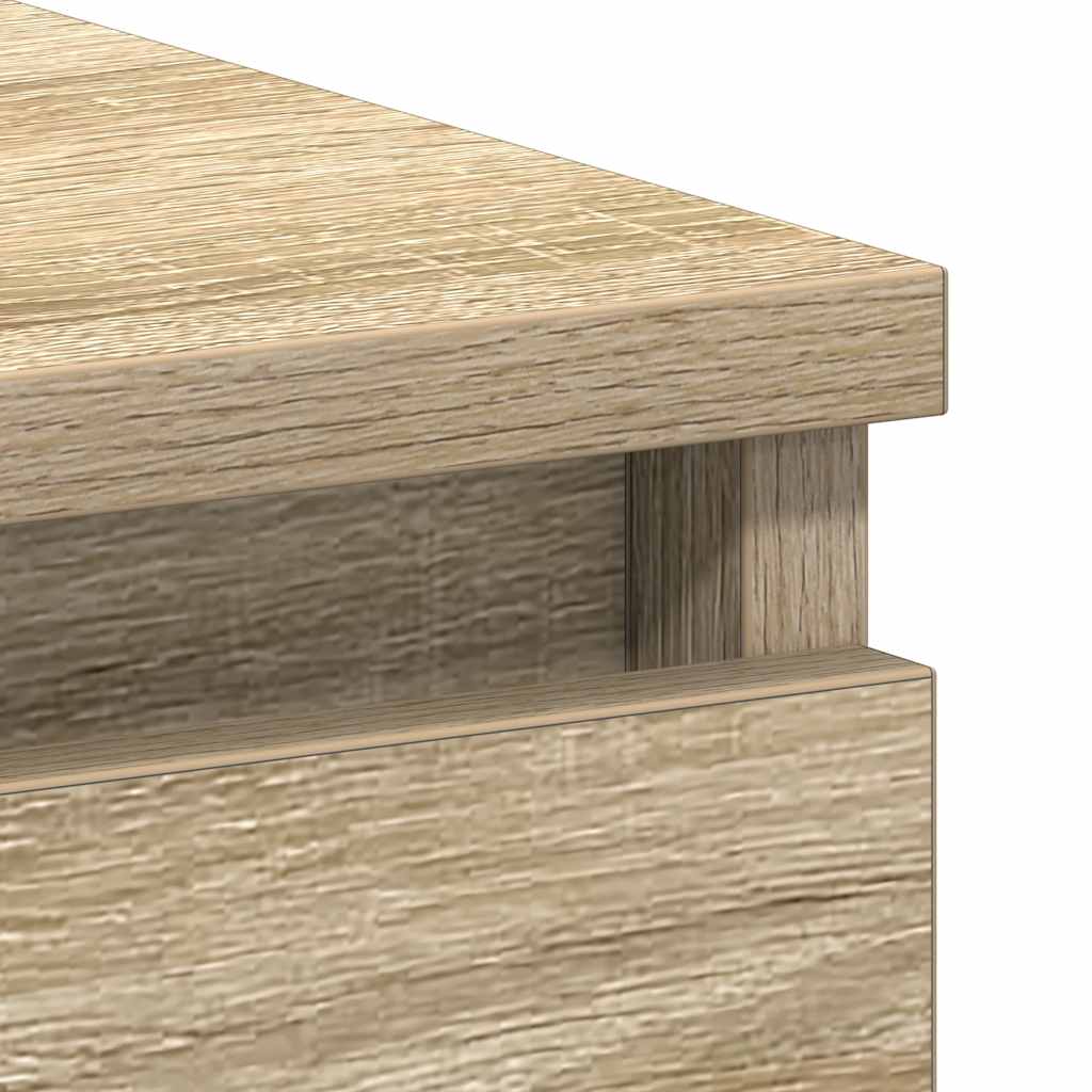 Sonoma Oak Desk 3 Drawers 90cm Engineered Wood | Simpledeals