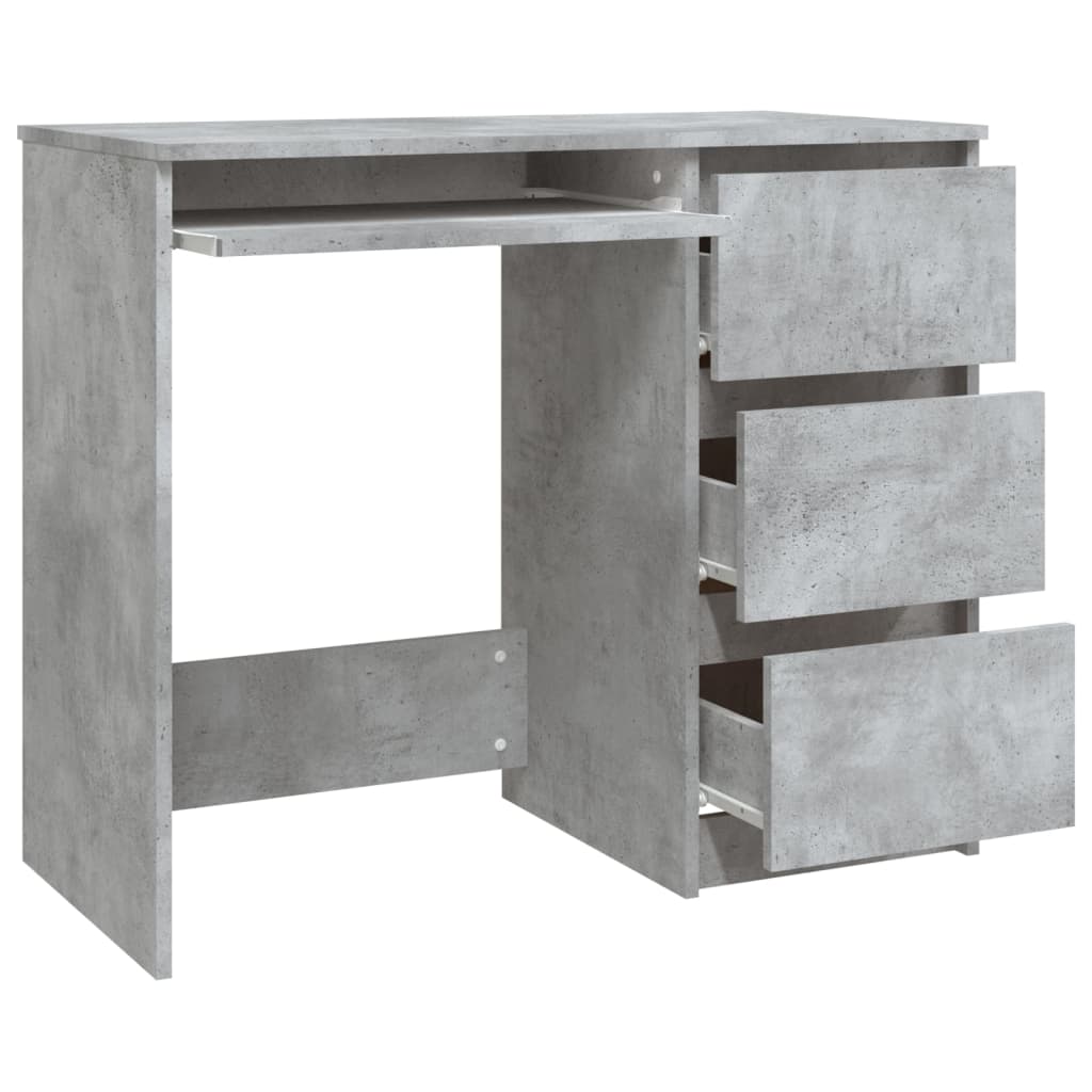 Desk Concrete Grey Engineered Wood