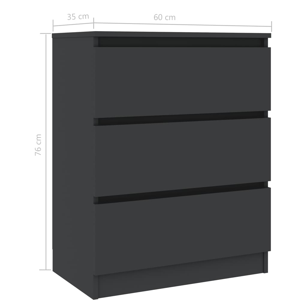Sideboard Grey 60x35x76 cm Chipboard
