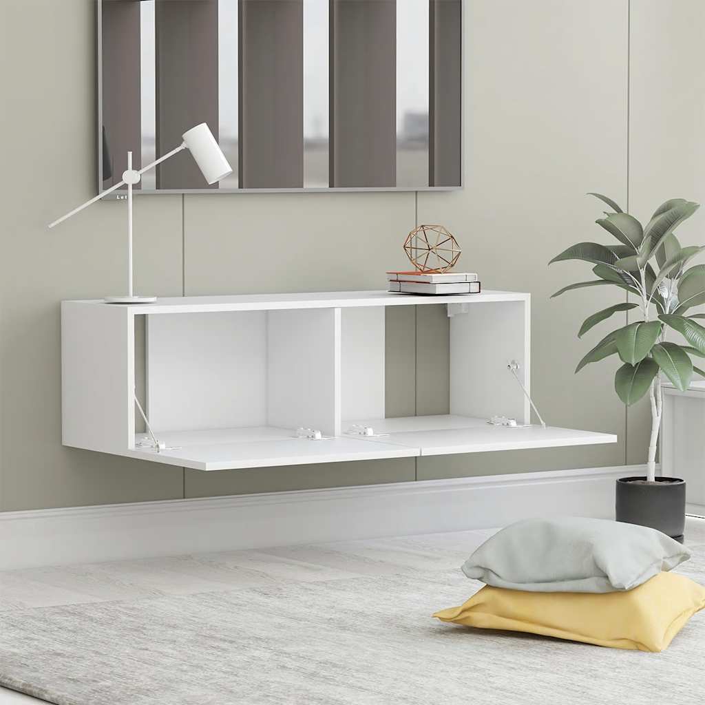 Wall Mounted TV Cabinet White 100cm | Simpledeals