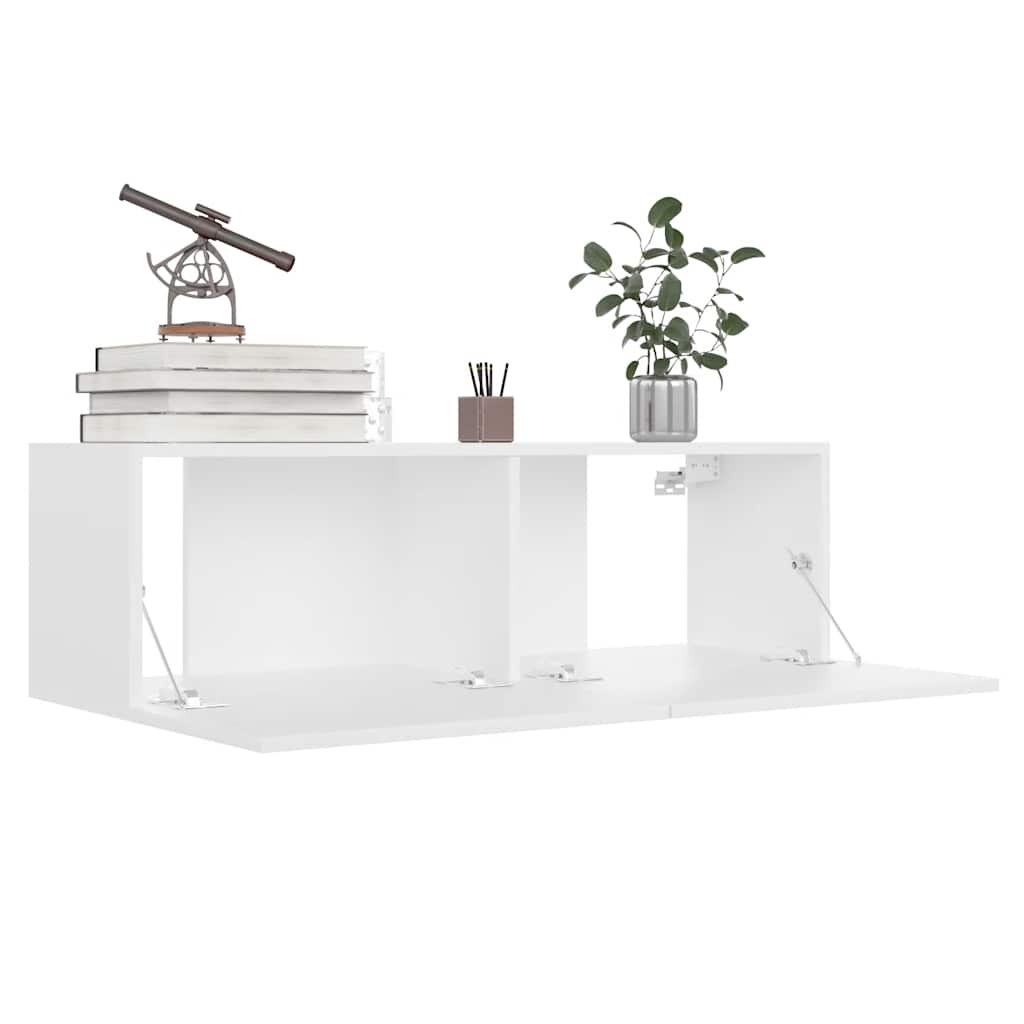 Wall Mounted TV Cabinet White 100cm | Simpledeals