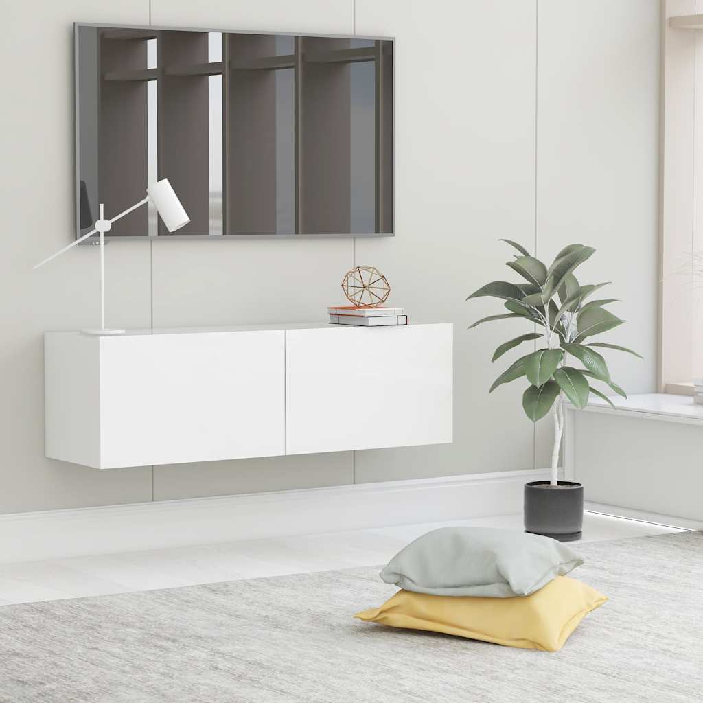 Wall Mounted TV Cabinet White 100cm | Simpledeals