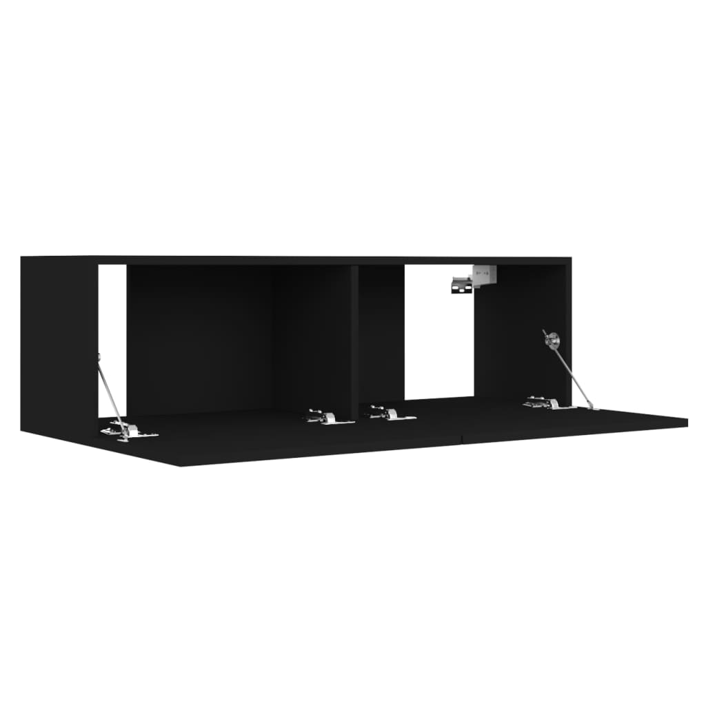TV Cabinet Black Engineered Wood