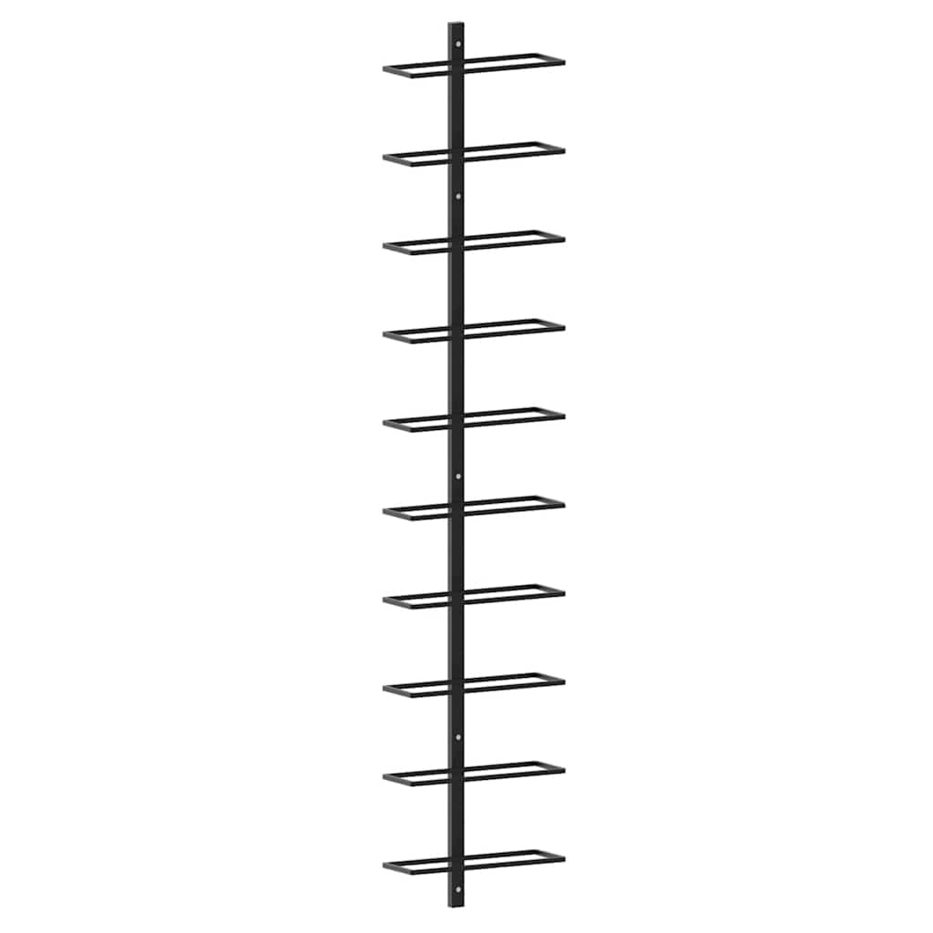 Wine Racks - Wall-mounted Wine Racks for 20 Bottles 2 pcs Black Metal