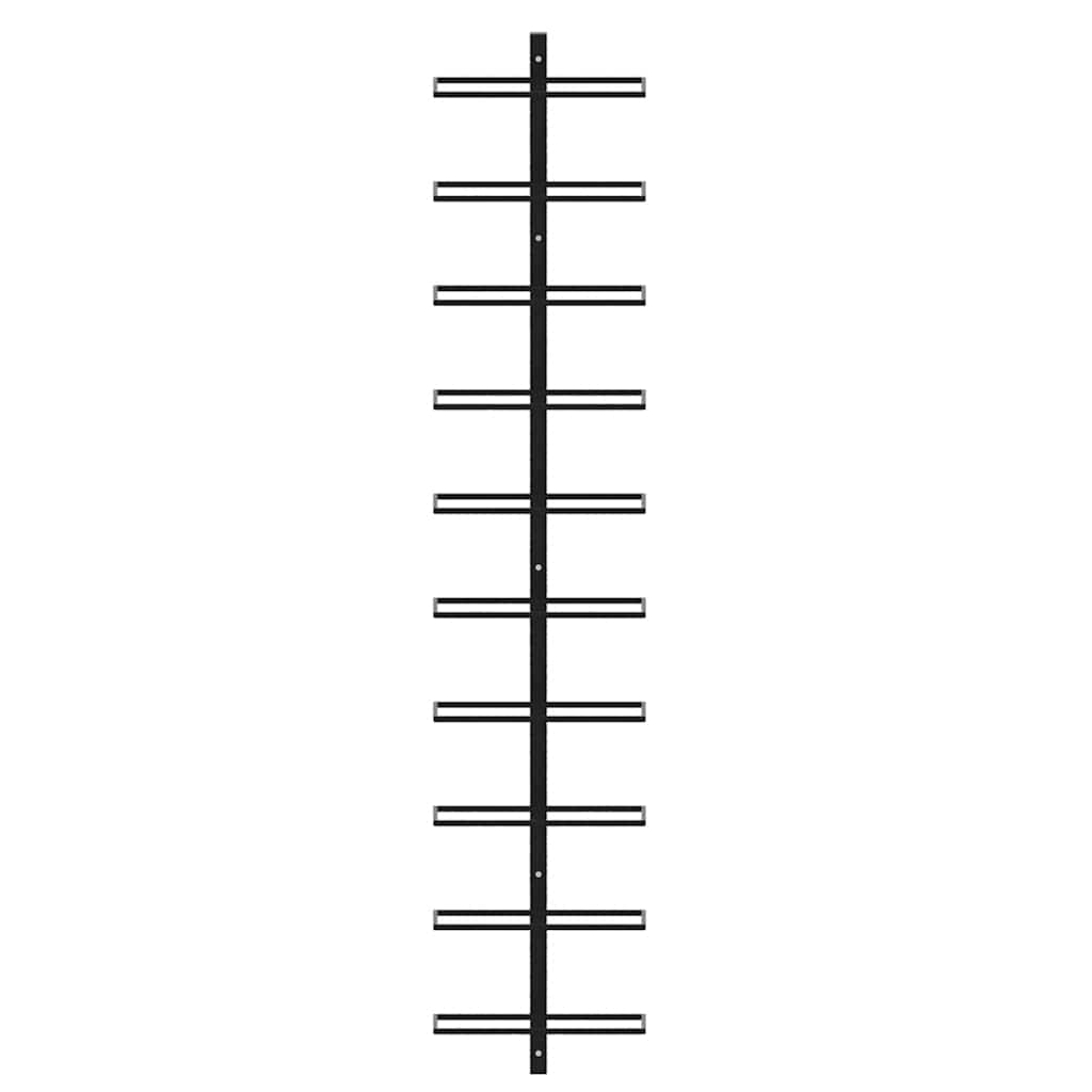 Black colour - Wall-mounted Wine Racks for 20 Bottles 2 pcs Black Metal