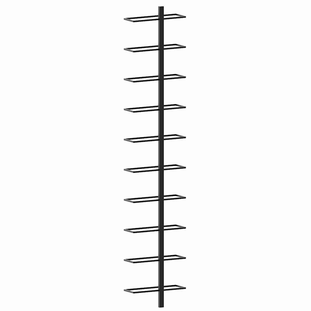 Wall-mounted Wine Racks for 20 Bottles 2 pcs Black Metal | Wine Racks