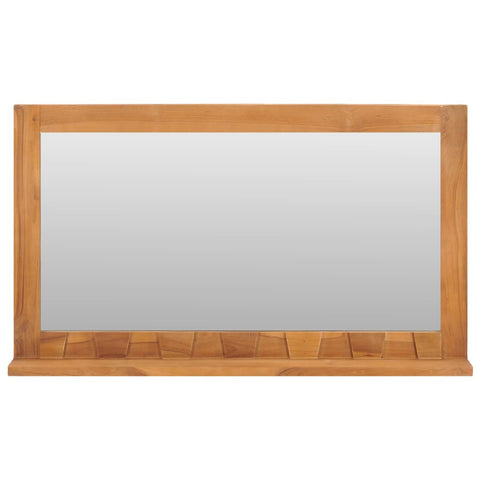 Wall Mirror with Shelf Solid Teak Wood