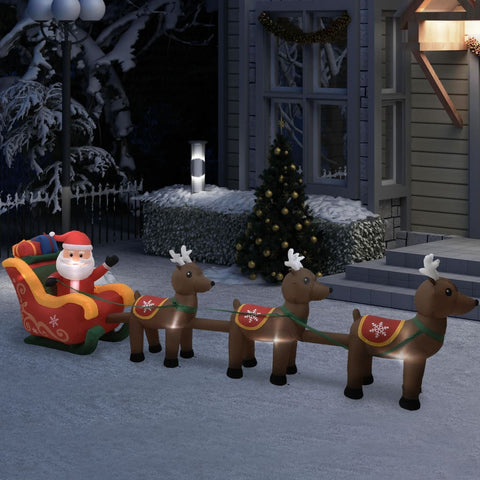 Christmas Inflatable Santa and Reindeer Decoration