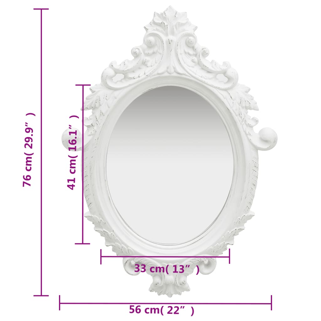 Wall Mirror Castle Style White
