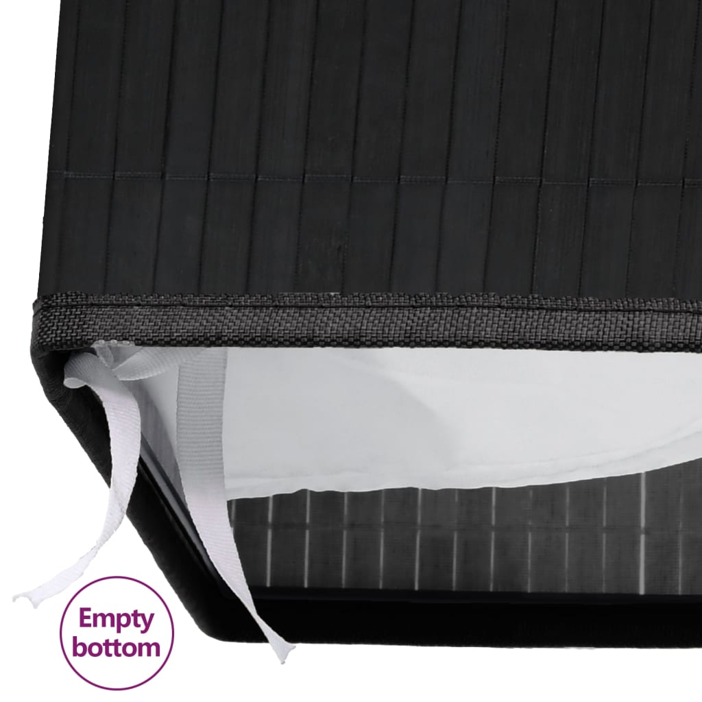 Bamboo Laundry Basket 2 Section 100L Black | Simpledeals