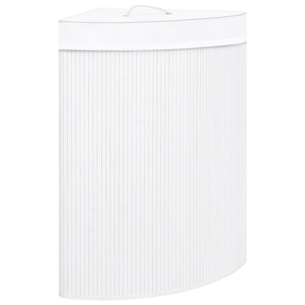 Bamboo Corner Laundry Basket 60L White | Simpledeals