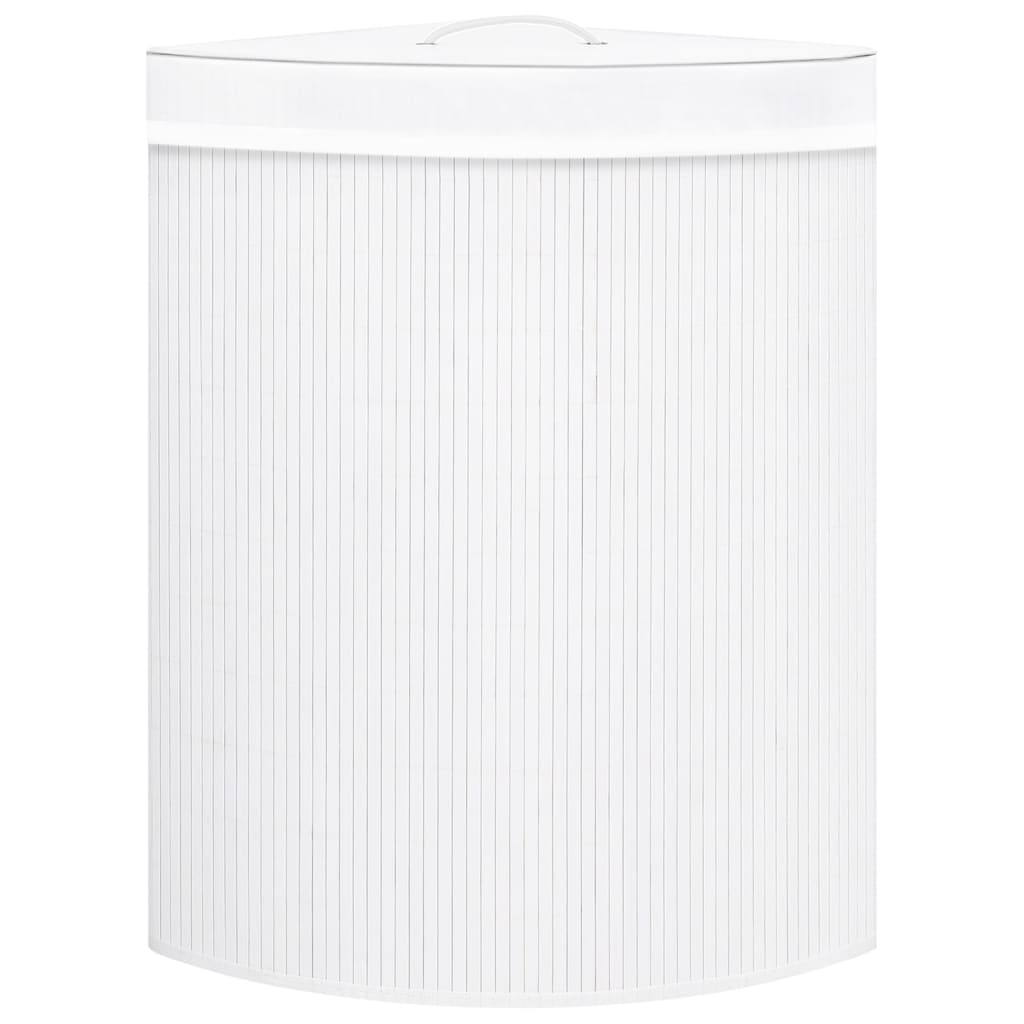 Bamboo Corner Laundry Basket 60L White | Simpledeals