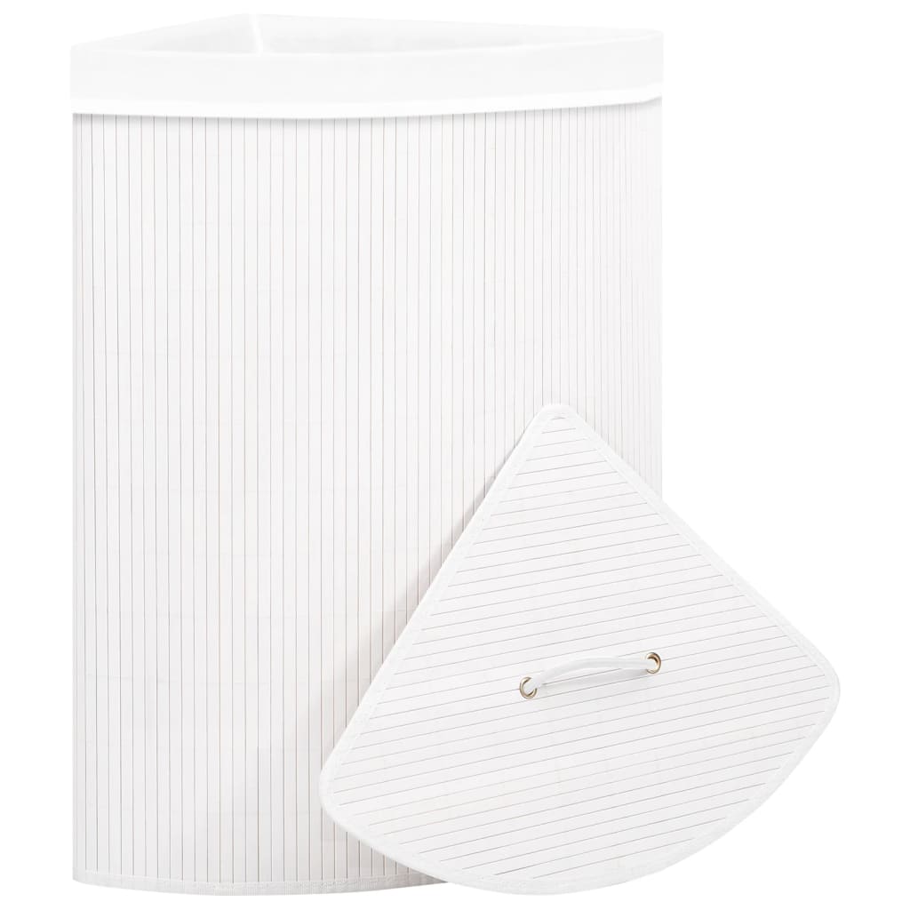 Bamboo Corner Laundry Basket 60L White | Simpledeals