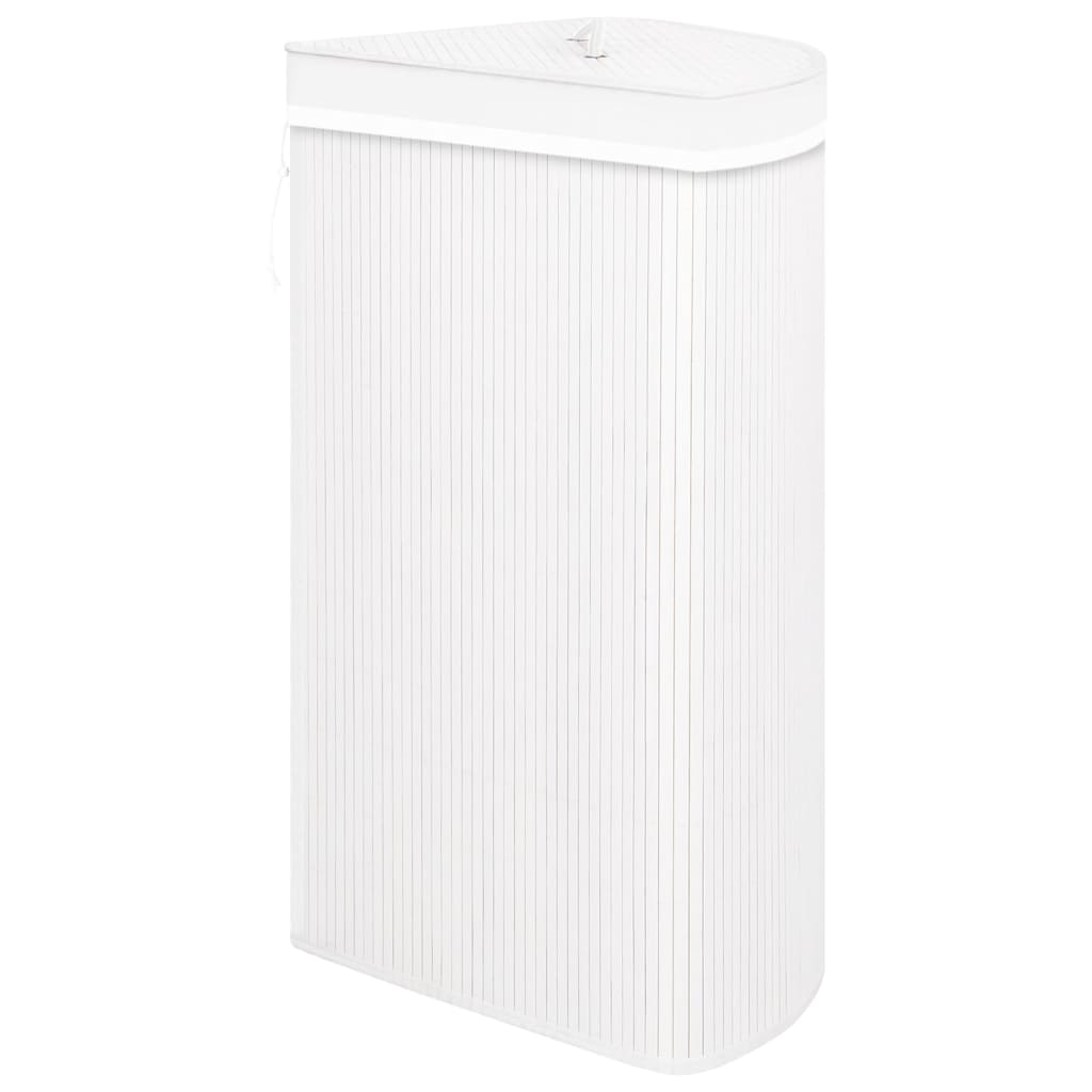 Bamboo Corner Laundry Basket 60L White | Simpledeals