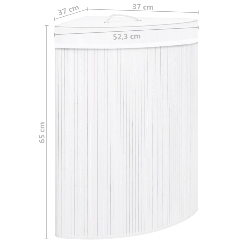 Bamboo Corner Laundry Basket 60L White | Simpledeals
