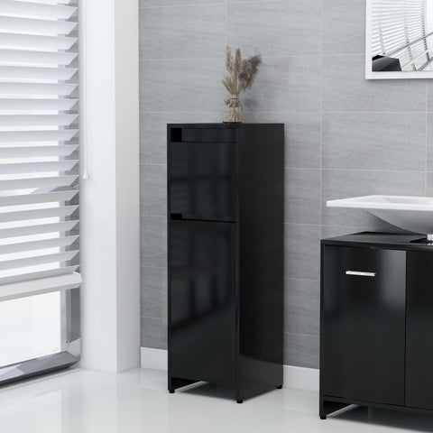 Bathroom Cabinet Black - Engineered Wood