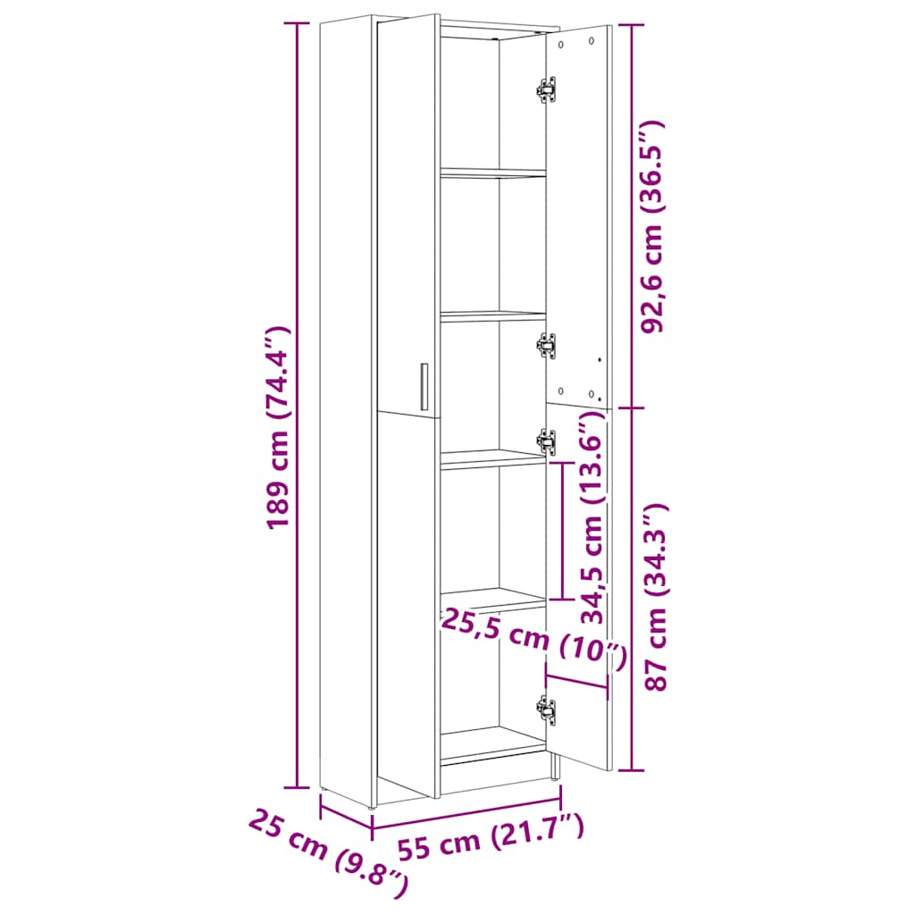 Hallway Wardrobe White Engineered Wood