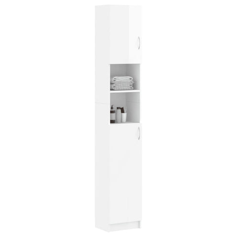 Bathroom Cabinet High Gloss White Engineered Wood