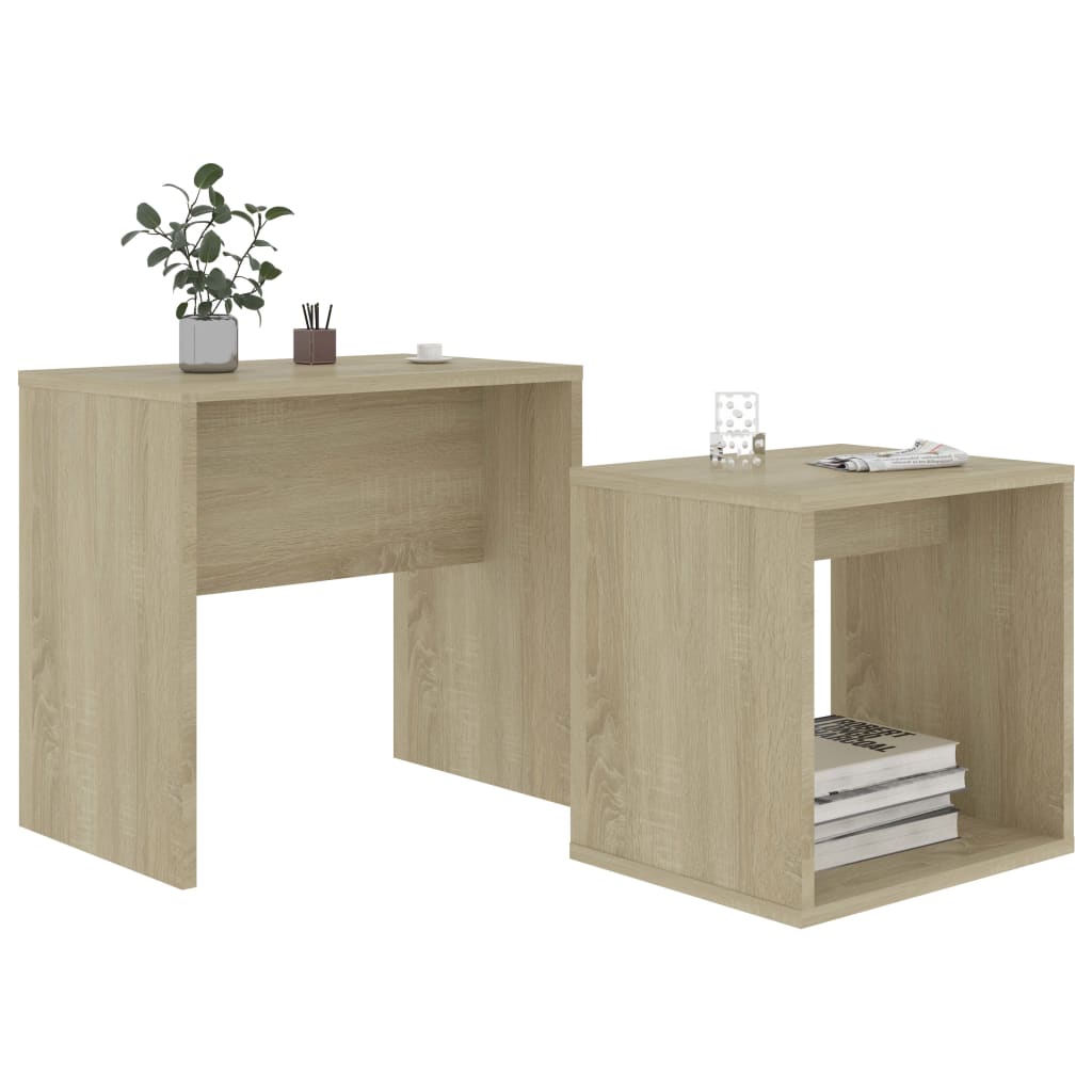 Coffee Table Set Sonoma Oak Chipboard